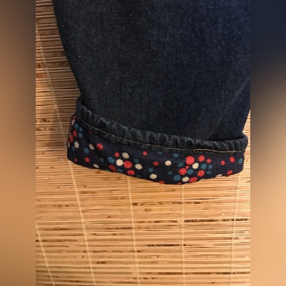 Cabela’s Flannel lined Denim Jeans Polka Dot Size Lining Size 8 Long - Picture 7 of 10